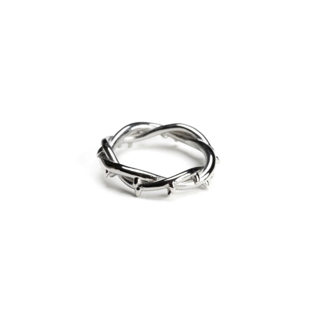 Men’s Stainless Steel CHAYNE Thorn Ring w/ Chain + Case sz 11